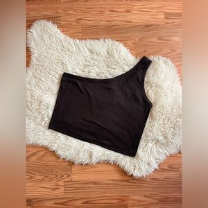 Rue 21 Black One Shoulder Crop Top